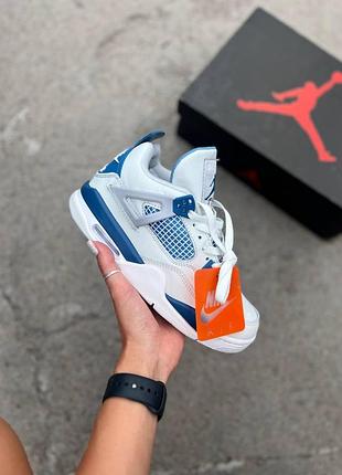 Белые кроссовки унисекс jordan 4 retro golf military blue х джордан 36