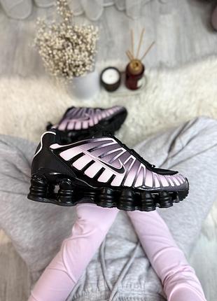 Чорні жіночі кросівки nike air max shox tl black pink х шокс 38