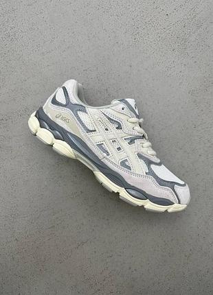 Серые кроссовки унисекс asics gel nyc oyster grey х ассикс 40