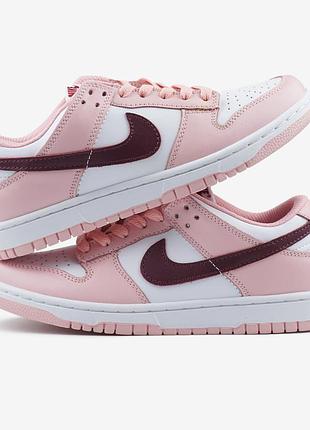 Женские розовые кроссовки nike sb dunk low pink foam red white х данк 41