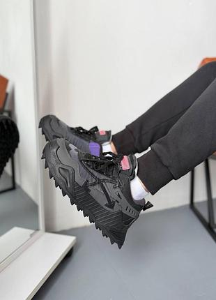 Чорні кросівки унісекс off white odsy 1000 black grey х офф уайт 39