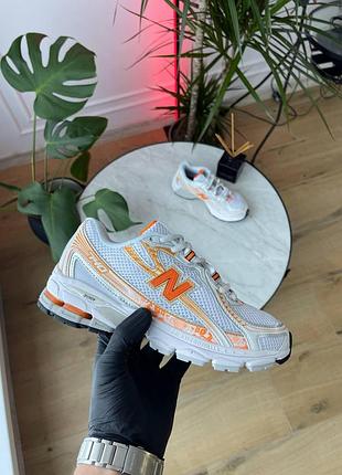 Белые кроссовки унисекс new balance 740 white orange х нью беланс 38