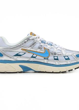 Серебристые кроссовки унисекс nike p-6000 white aegean storm metallic silver х найк 40