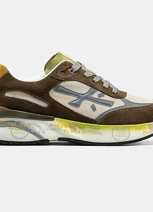 Коричневые мужские кроссовки premiata moerun brown beige х премиата 40
