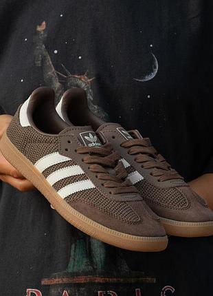 Женские коричневые кроссовки adidas samba og cardboard brown x самба 38