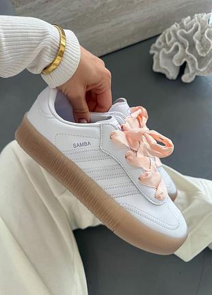 Жіночі білі кросівки adidas samba rose white pink gum x самба 37