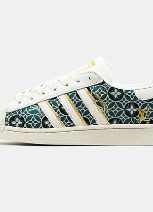 Мужские кроссовки adidas superstar louis vuitton cream green х суперстар 42