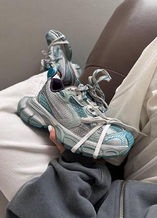 Женские серые кроссовки balenciaga 3xl aquamarine grey blue x баленсиага 3xl 37