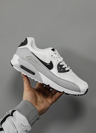 Сірі кросівки унісекс nike air max 90 white grey black х ейр макс 44