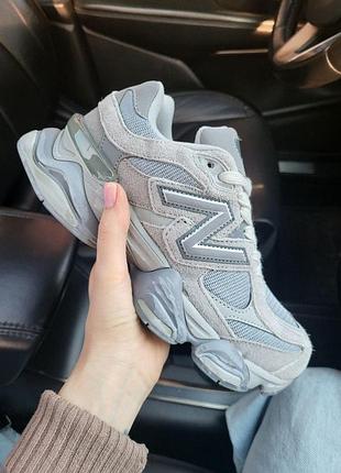 Серые кроссовки унисекс new balance 9060 grey х нью беланс 37