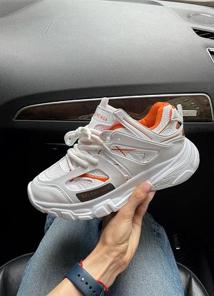 Жіночі білі кросівки трек balenciaga track white orange 37