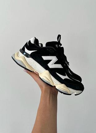 Замшевые черные кроссовки new balance 9060 black white х нью беланс 43