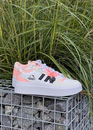 Жіночі білі кросівки adidas forum low bonega hello kitty platform cream х форум 40