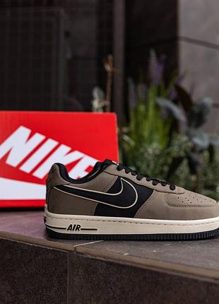 Мужские коричневые кроссовки nike air force 1 low brown black х найк эйр форс 40