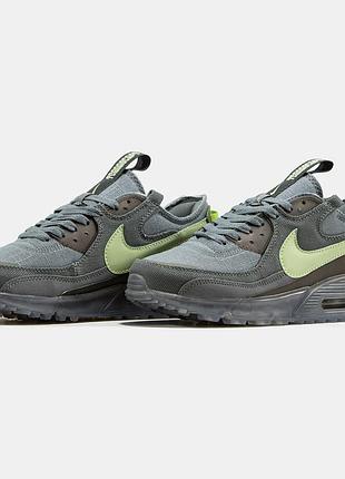 Мужские серые кроссовки nike air max 90 terrascape grey black green х эйр макс 44