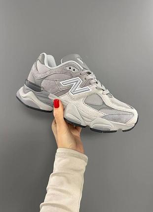 Серые кроссовки унисекс new balance 9060 light grey х нью беланс 43