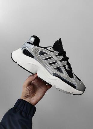 Сірі кросівки унісекс adidas ozmillen grey black silver white х адідас 45