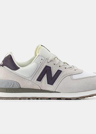 Бежеві кросівки унісекс new balance 574 beige bordo х нью беланс 36