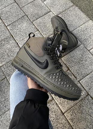 Мужские зеленые кроссовки nike lunar force 1 duckboot 17 green winter fur x дакбут 44