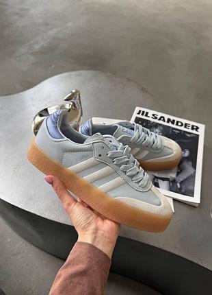 Блакитні кросівки унісекс adidas samba xlg blue platform x самба 44