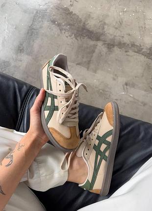Женские бежевые кроссовки asics onitsuka tiger 66 tokuten beige green х асикс 36