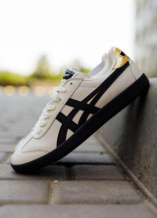 Женские бежевые кроссовки asics onitsuka tiger tokuten beige black х асикс 36