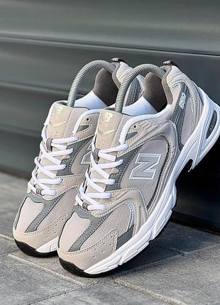Серые кроссовки унисекс new balance 530 grey white х нью беланс 39