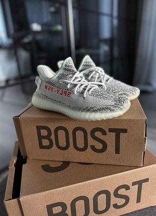 Жіночі сірі кросівки adidas yeezy boost 350 v2 blue tint x їзі буст 37