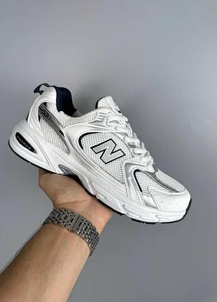Белые кроссовки new balance 530 white silver blue х нью беланс 40