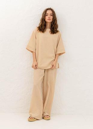 Жіночий костюм кофта штани xxl-3xl. бежевий