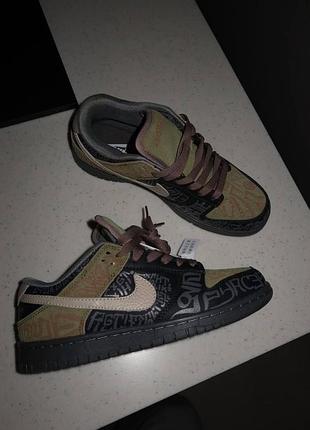 Чорні кросівки унісекс nike sb dunk low doernbecher black khaki х данк 41