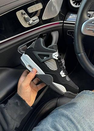 Чорні кросівки унісекс air jordan 4 retro thunder thunder black white х джордан 37