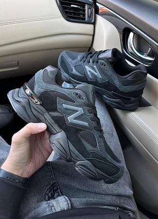 Чорні кросівки унісекс new balance 9060 black silver х нью беланс 36