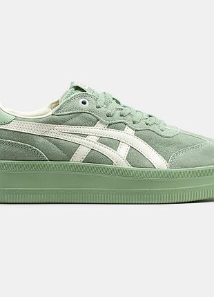 Женские зеленые кроссовки asics onitsuka tiger tokuten green platform х ассикс 40