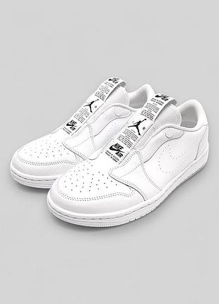Мужские белые кроссовки nike air jordan 1 low slip white х джордан 45