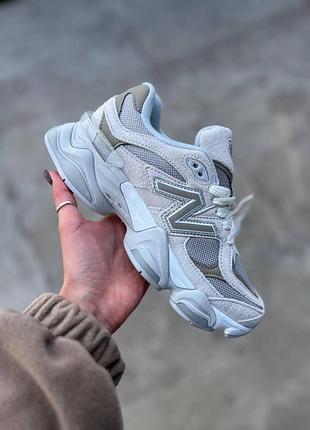 Женские серые кроссовки new balance 9060 grey khaki х нью беланс 36