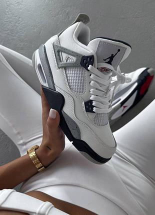 Білі кросівки унісекс nike air jordan 4 retro white cement х джордан 40