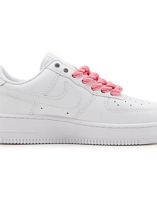 Білі кросівки унісекс nike air force 1 rope laces pink х найк ейр форс 38