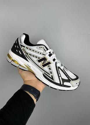 Білі кросівки унісекс new balance 1906 white black gold х нью беланс 38