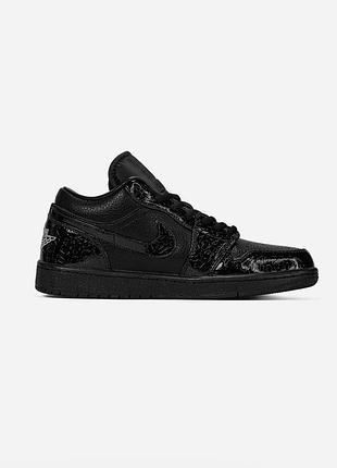 Чорні кросівки унісекс air jordan 1 low se patent elephant black х джордан 36