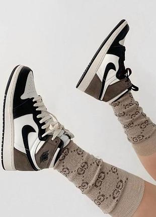 Nike air jordan 1 retro high dark mocha, кроссовки найк джордан