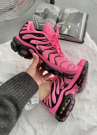 Женские розовые кроссовки nike air max tn neon pink black х эйр макс тн 37