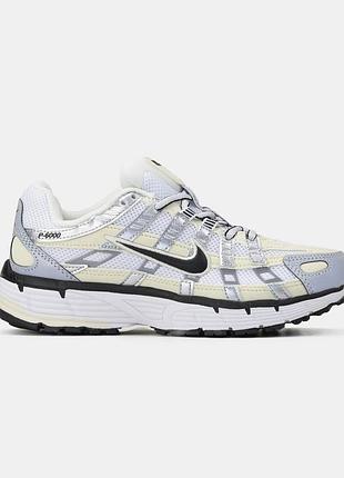 Білі кросівки унісекс nike p6000 white yellow х найк 44