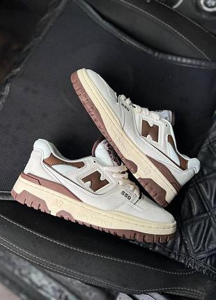 Білі кросівки унісекс new balance 550 aimé leon dore white brown х нью беланс 36