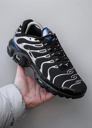 Мужские чёрные кроссовки nike air max tn plus black silver blue х эйр макс тн 42