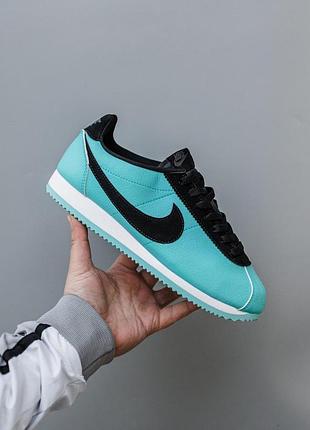 Голубые кроссовки унисекс nike cortez tiffany blue black х кортез 43