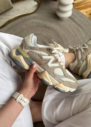 Бежеві кросівки унісекс new balance 9060 driftwood beige х нью беланс 40