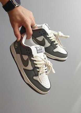 Белые кроссовки унисекс nike sb dunk low yuto horigori grey white х данк 38