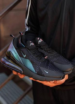 Чорні кросівки унісекс nike air max 270 black blue chameleon х ейр макс 38