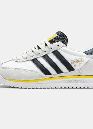 Белые кроссовки унисекс adidas originals sl 72 white black yellow х адидас 36